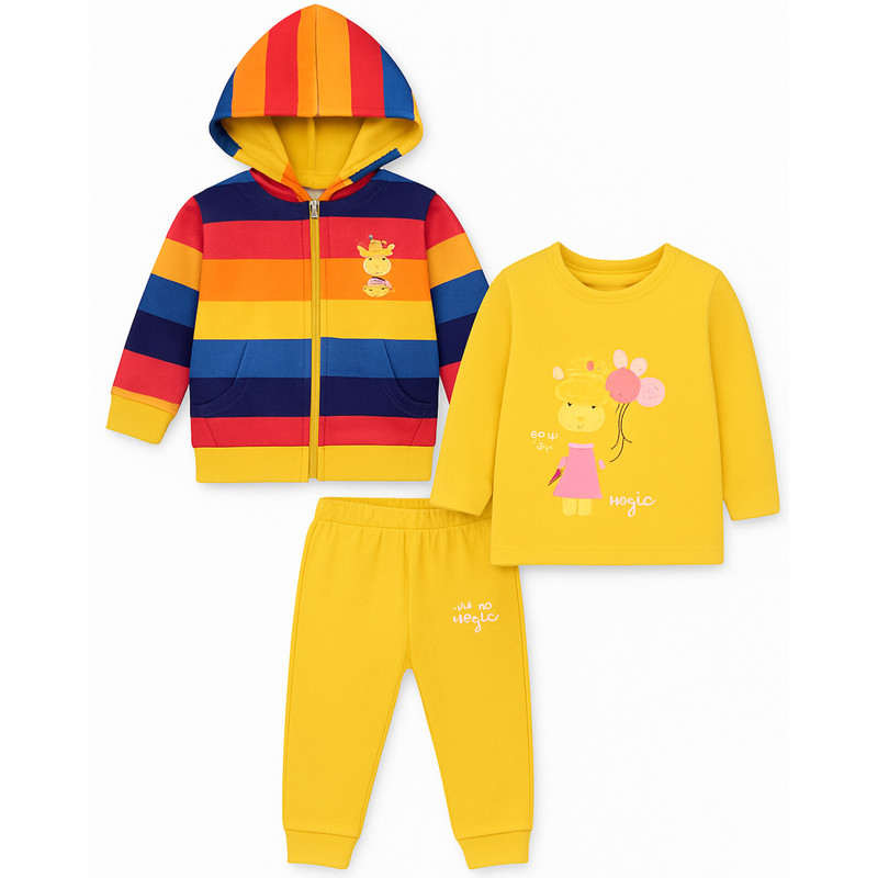 ست 3 تکه لباس راحتی دخترانه مدل رنگین کمان سایر ۴۵