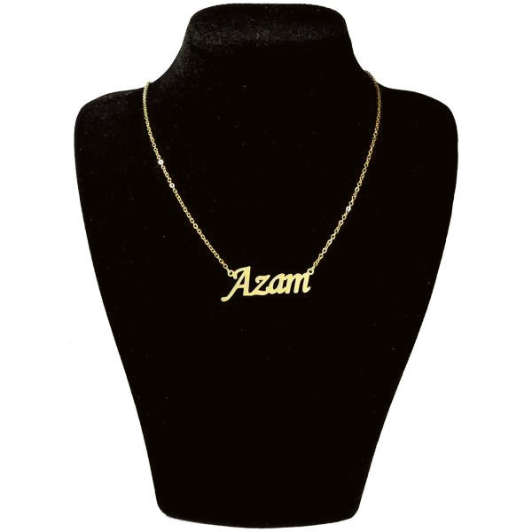 گردنبند زنانه طرح اعظم نقره‌ای رنگ ثابت