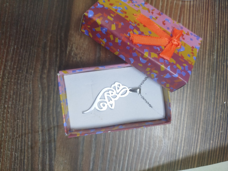گردنبند اسم فاطمه نقره ای رنگ ثابت