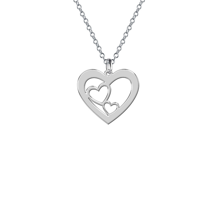 گردنبند زنانه طرح قلب نقره ای رنگ ثابت